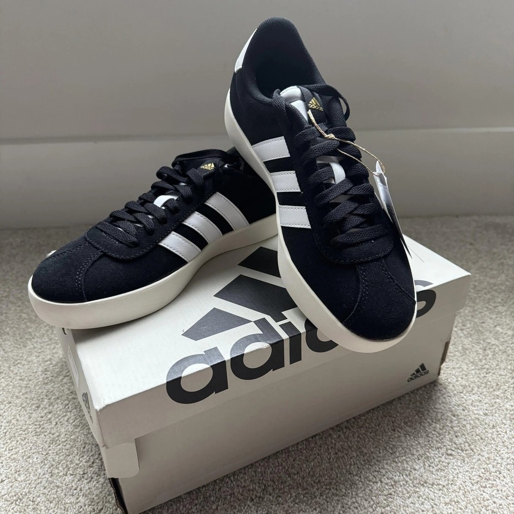 Adidas ID6279 Women's Sneakers VL Court 3.0 Shoes, Black/White, Size 9.5